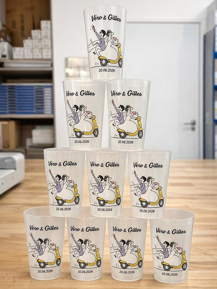 Gobelets personnalisés pour un mariage
